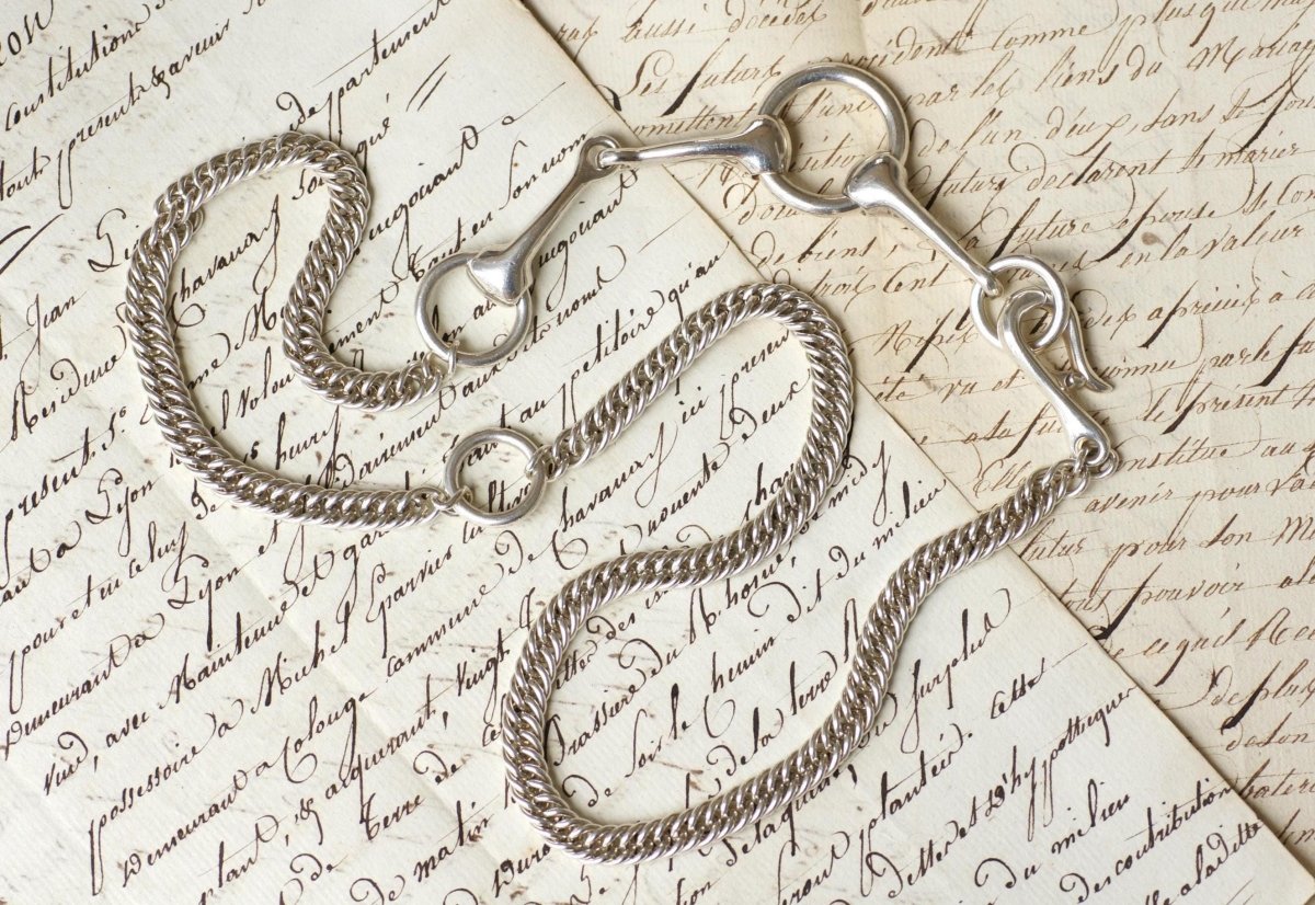 Hermès Sautoir Mors en Argent 73.00 cm - Castafiore