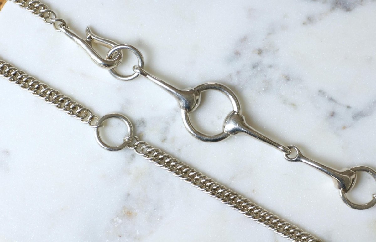 Hermès Sautoir Mors en Argent 73.00 cm - Castafiore