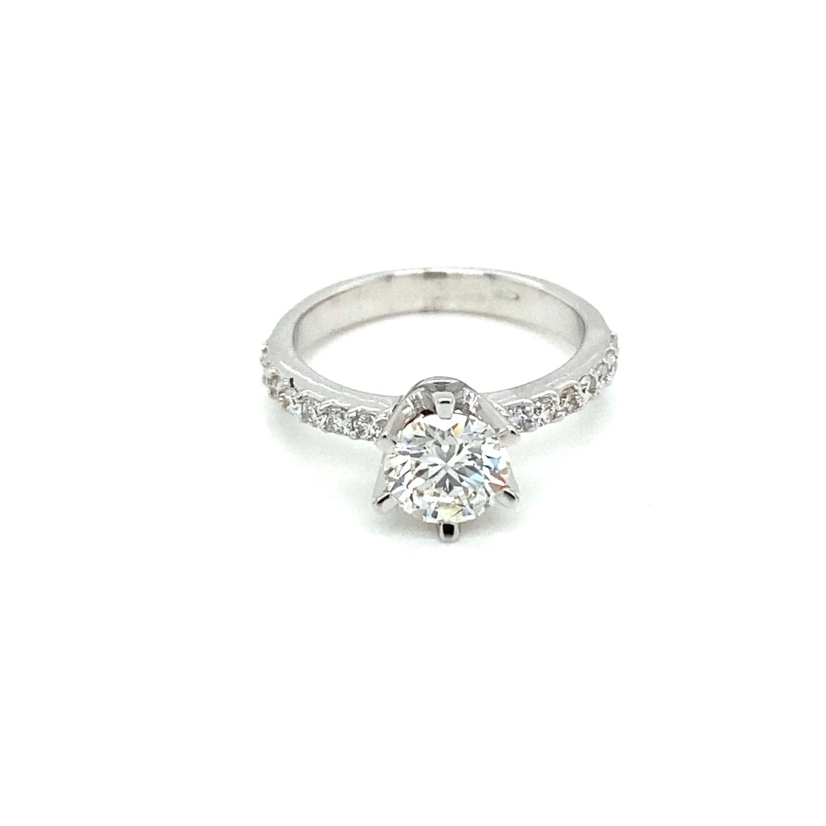 HRD Antwerp Certified 1 Carat Diamond Gold Engagement Ring (bague de fiançailles en or) - Castafiore