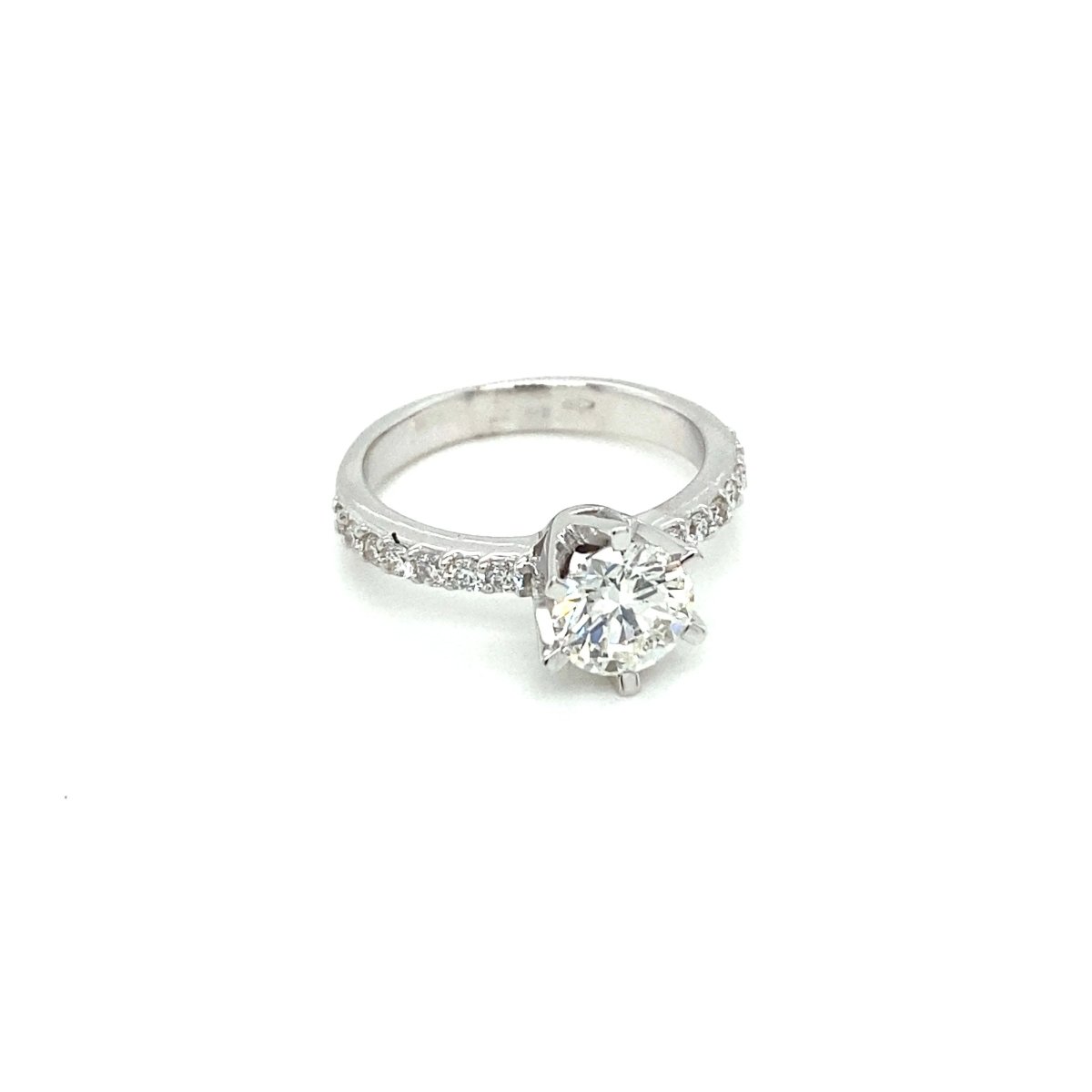 HRD Antwerp Certified 1 Carat Diamond Gold Engagement Ring (bague de fiançailles en or) - Castafiore