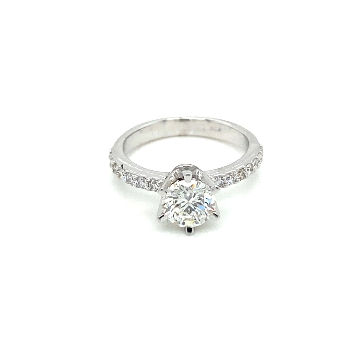 HRD Antwerp Certified 1 Carat Diamond Gold Engagement Ring (bague de fiançailles en or) - Castafiore