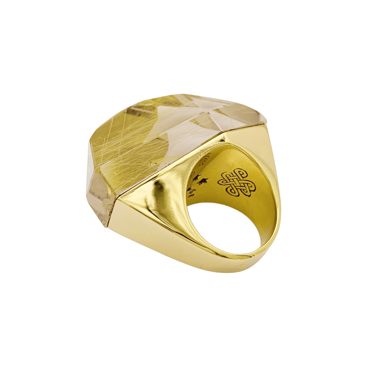Bague H.STERN "Temptation Rock" en or jaune et quartz rutile.