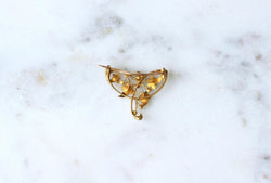 Hubert Martincourt Broche Art Nouveau Or Jaune et Perles - Castafiore