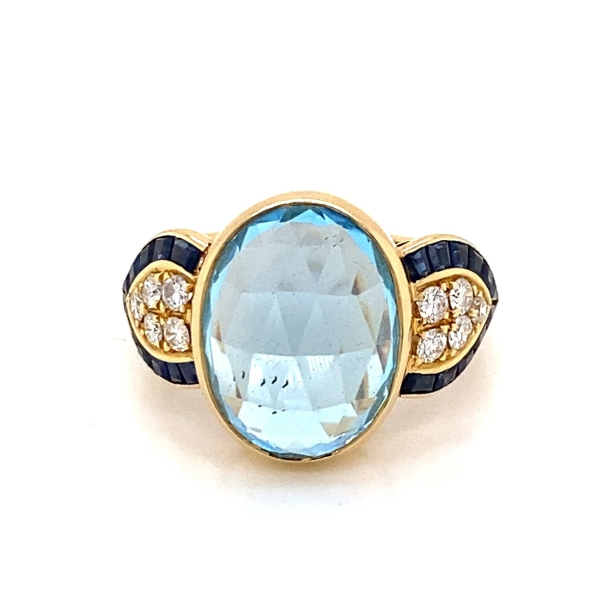 Illario Diamond Sapphire Topaz Cocktail Ring - Castafiore