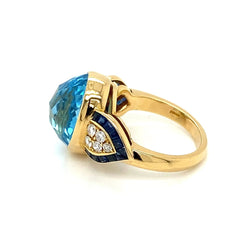 Illario Diamond Sapphire Topaz Cocktail Ring - Castafiore