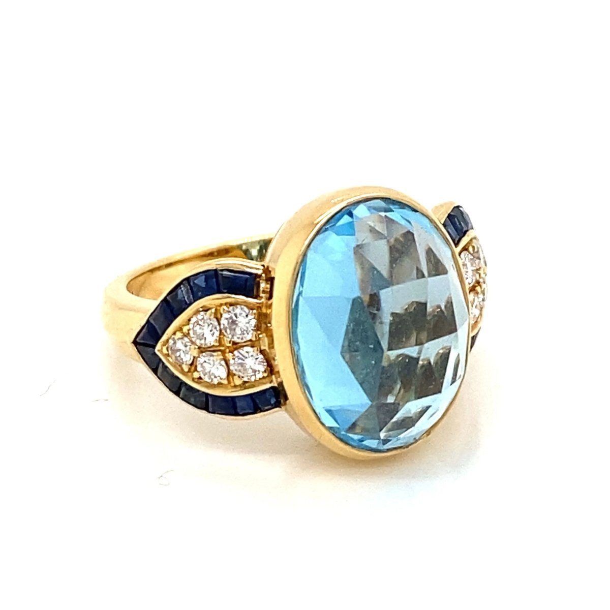Illario Diamond Sapphire Topaz Cocktail Ring - Castafiore