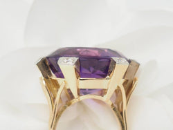 Importante Bague COCKTAIL en or rose, améthyste et diamants - Castafiore