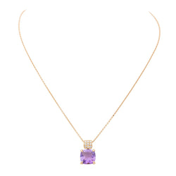 Isabelle Langlois Collier Pendentif Pavé de Paris Or rose Améthyste - Castafiore