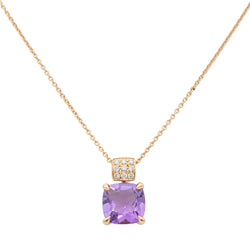 Isabelle Langlois Collier Pendentif Pavé de Paris Or rose Améthyste - Castafiore