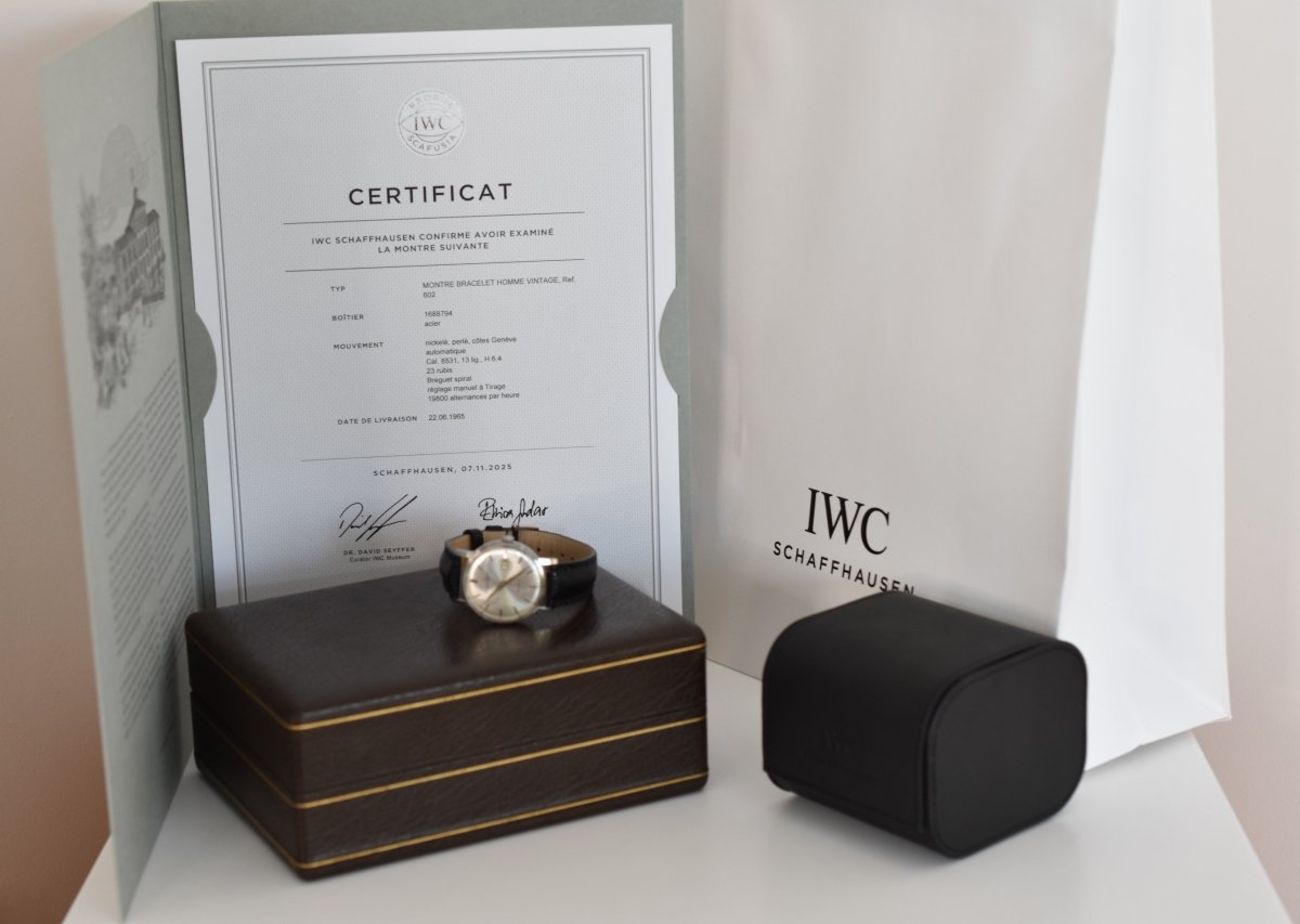 IWC Classique 1965, Calibre 8531 Pellaton, Réf. 602, full set avec certificat d'origine - Castafiore
