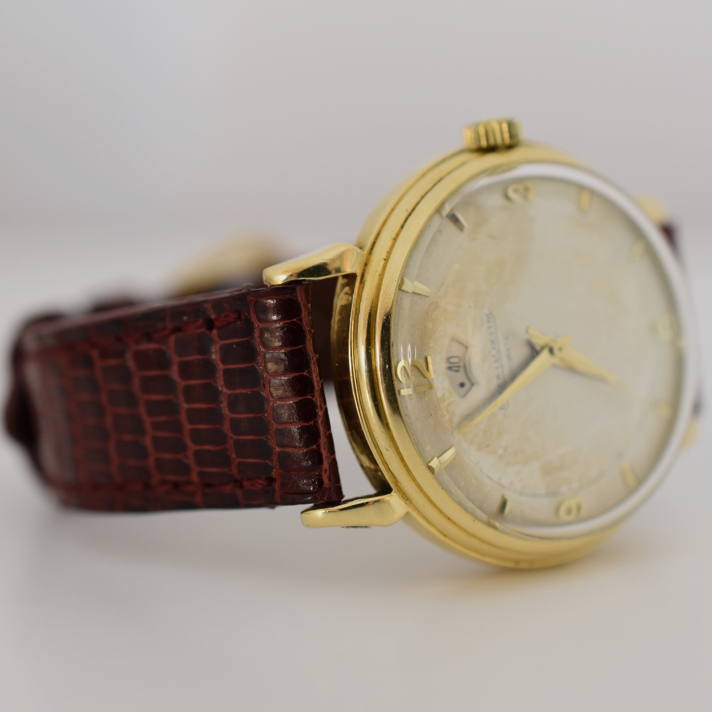 Montre JAEGER-LECOULTRE Power Reserve en or jaune et cuir