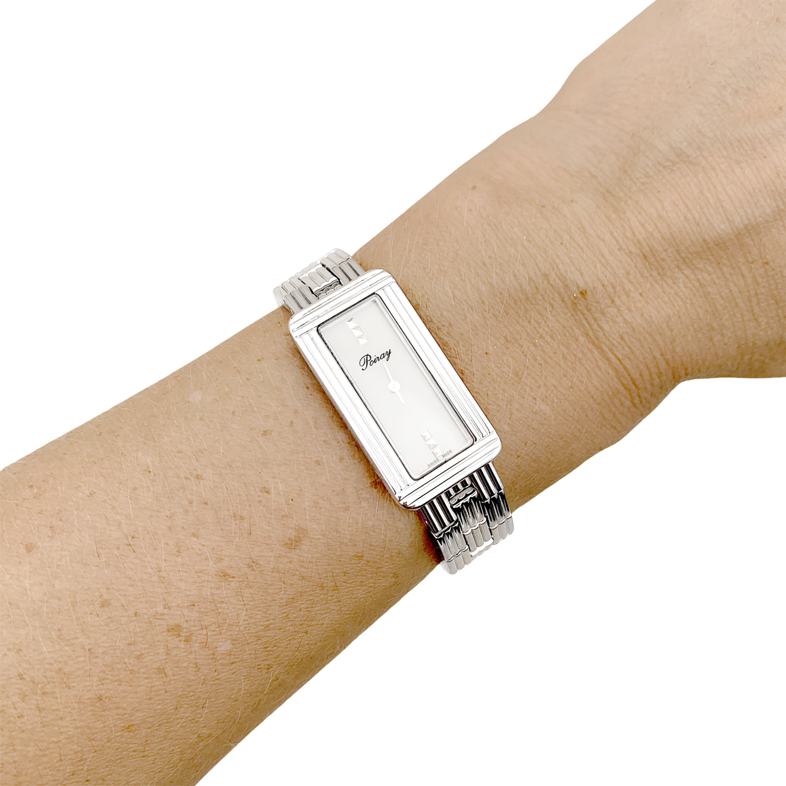 Montre Poiray, « Ma Baguette », acier, nacre.