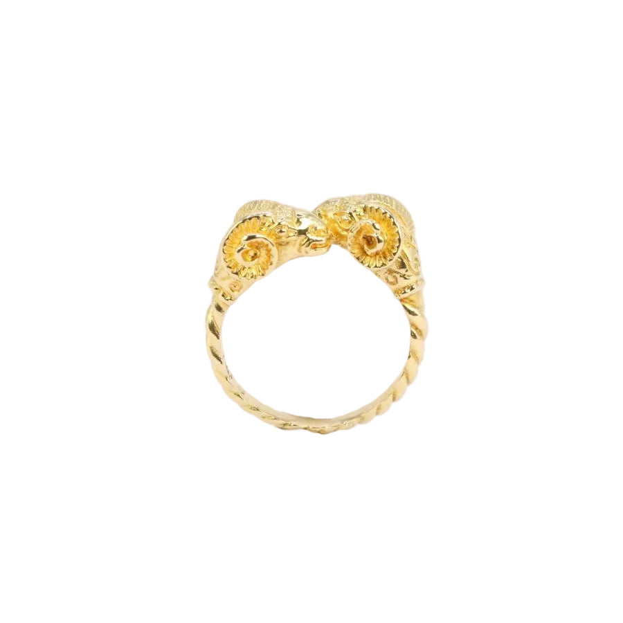 LALAOUNIS Bague tête de bélier en or jaune - Castafiore