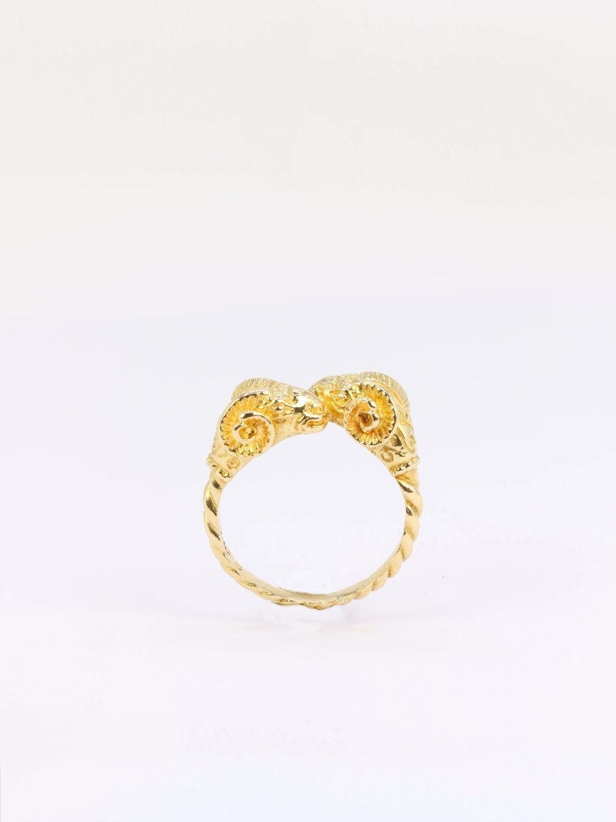 LALAOUNIS Bague tête de bélier en or jaune - Castafiore