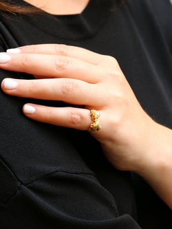 LALAOUNIS Bague tête de bélier en or jaune - Castafiore