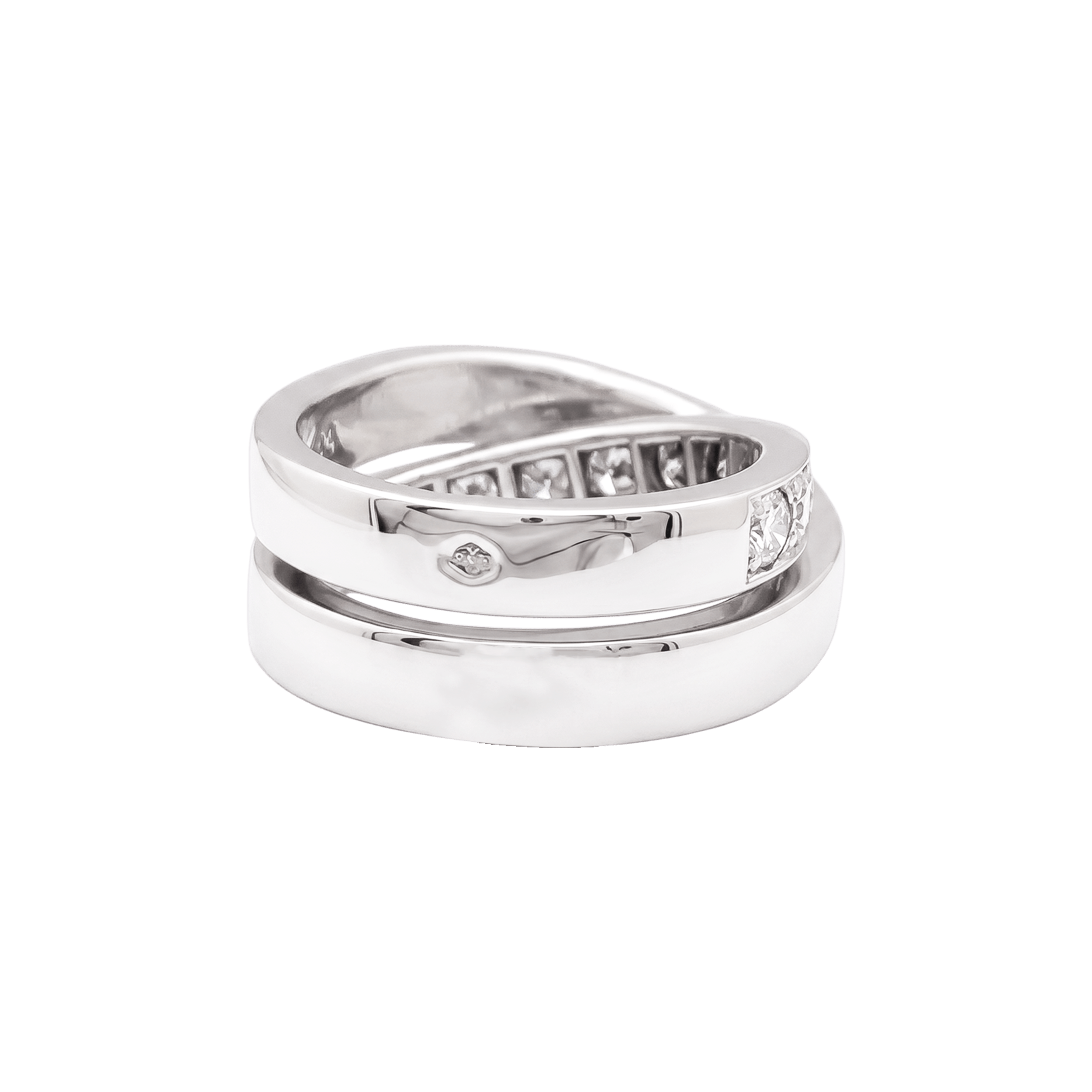 Bague Cartier, "Nouvelle Vague", or blanc et diamants.