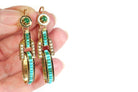 Longues boucles d’oreille turquoises en or - Castafiore