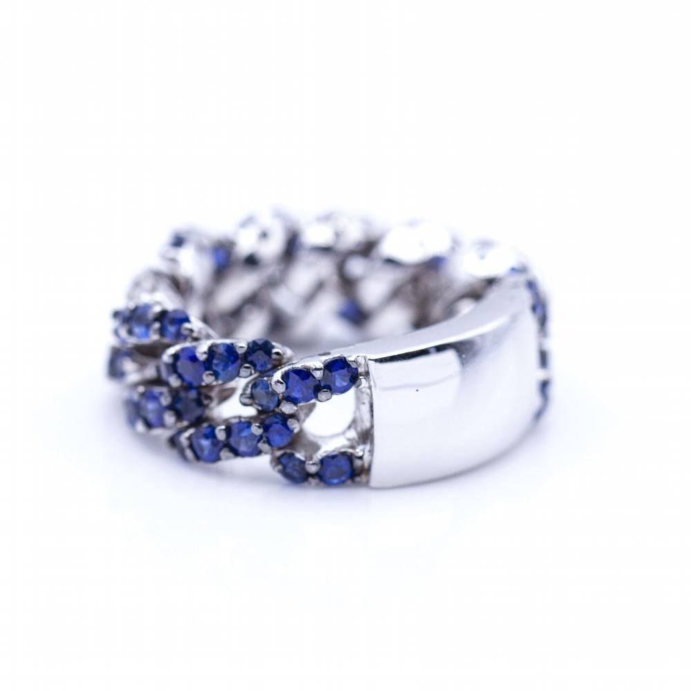 Lunette en or blanc avec diamants et saphirs - Castafiore