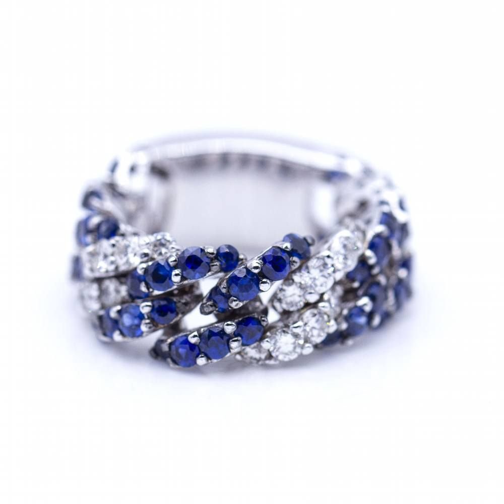 Lunette en or blanc avec diamants et saphirs - Castafiore