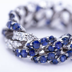 Lunette en or blanc avec diamants et saphirs - Castafiore