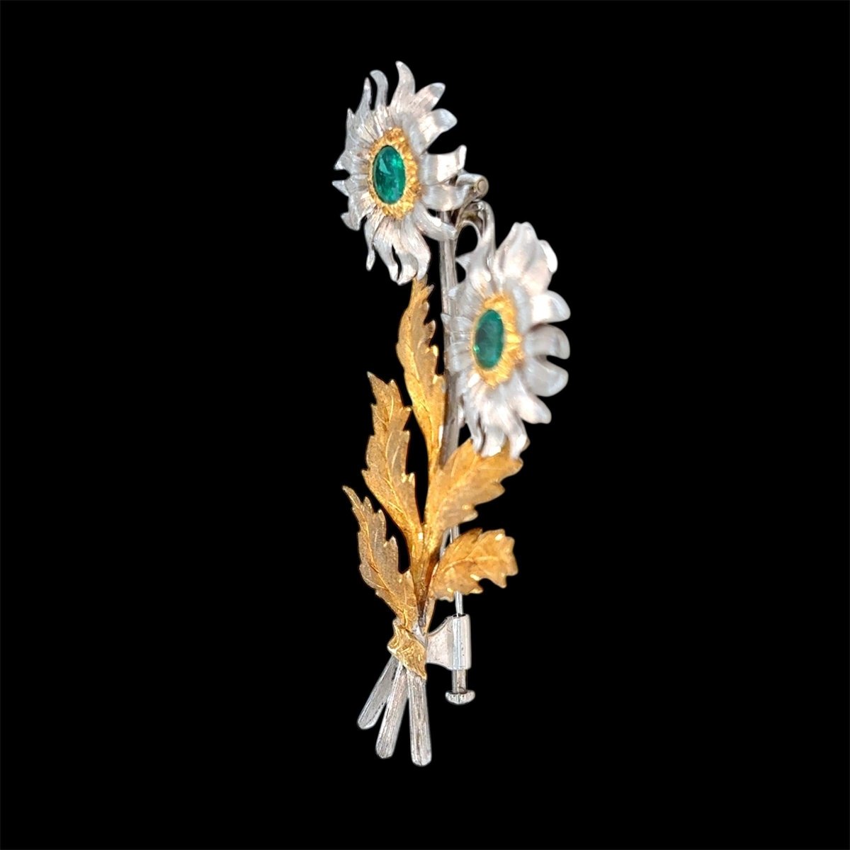 M. Buccellati Sunflowers Emerald Brooch - Castafiore