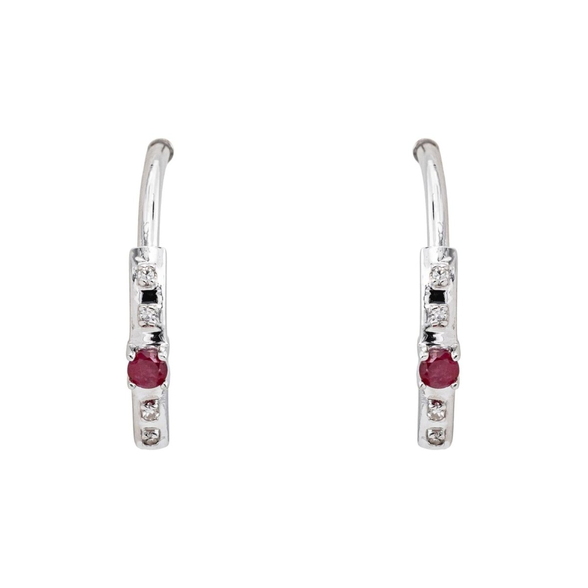 Mauboussin Boucles d'oreilles Créoles Capsule d'émotions Or blanc Rubis - Castafiore