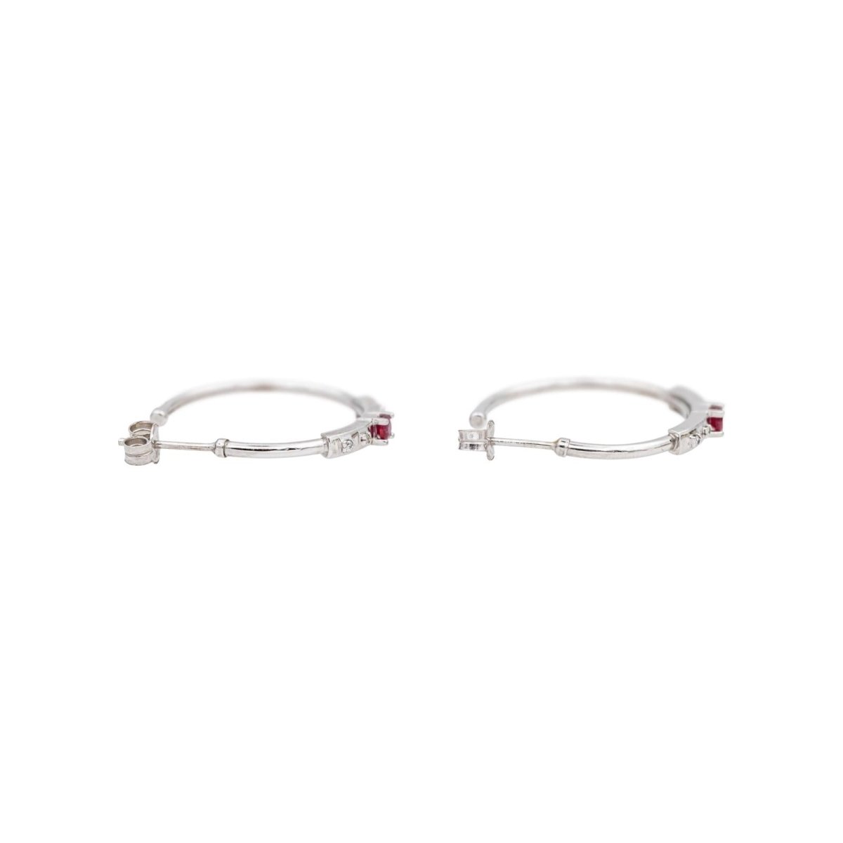 Mauboussin Boucles d'oreilles Créoles Capsule d'émotions Or blanc Rubis - Castafiore