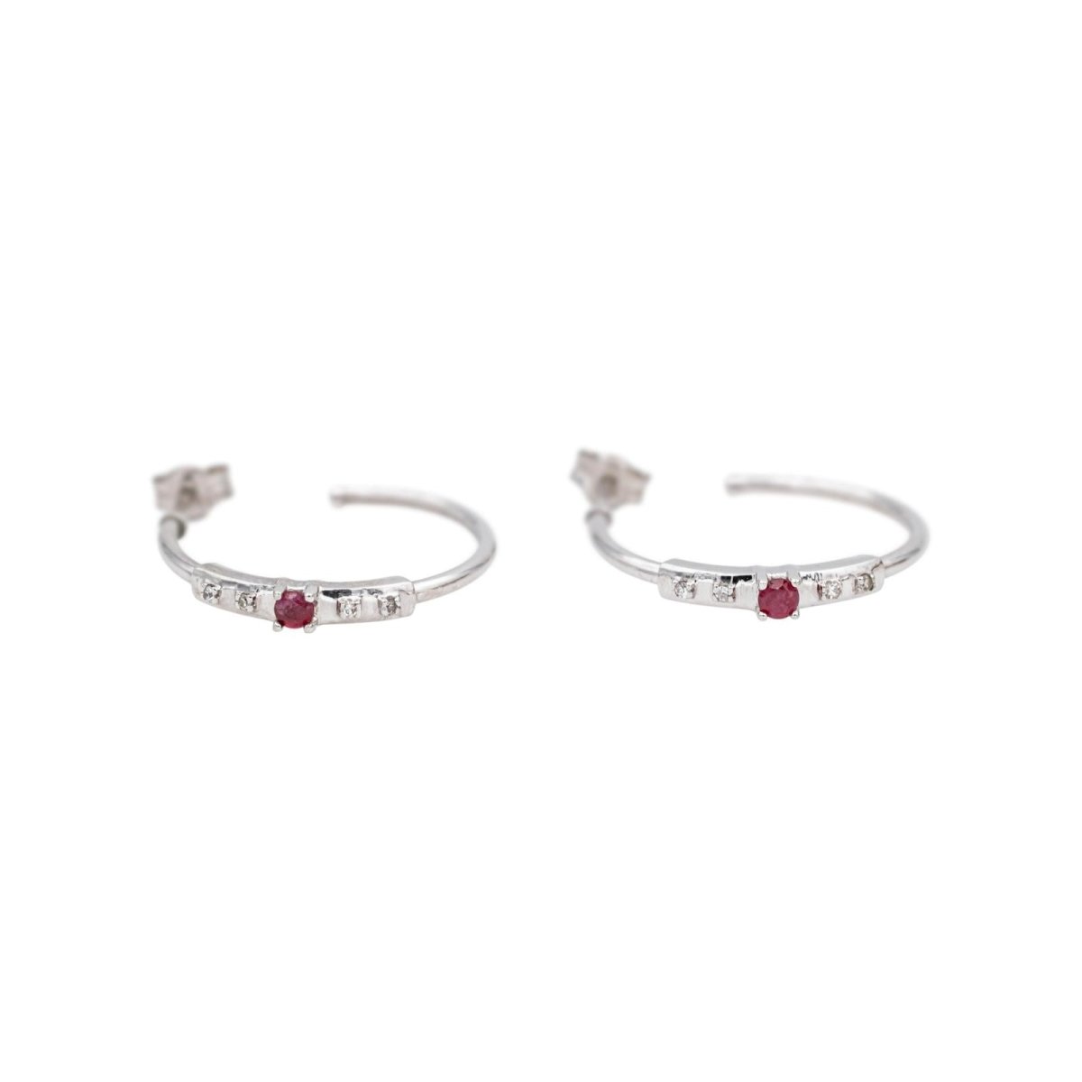 Mauboussin Boucles d'oreilles Créoles Capsule d'émotions Or blanc Rubis - Castafiore