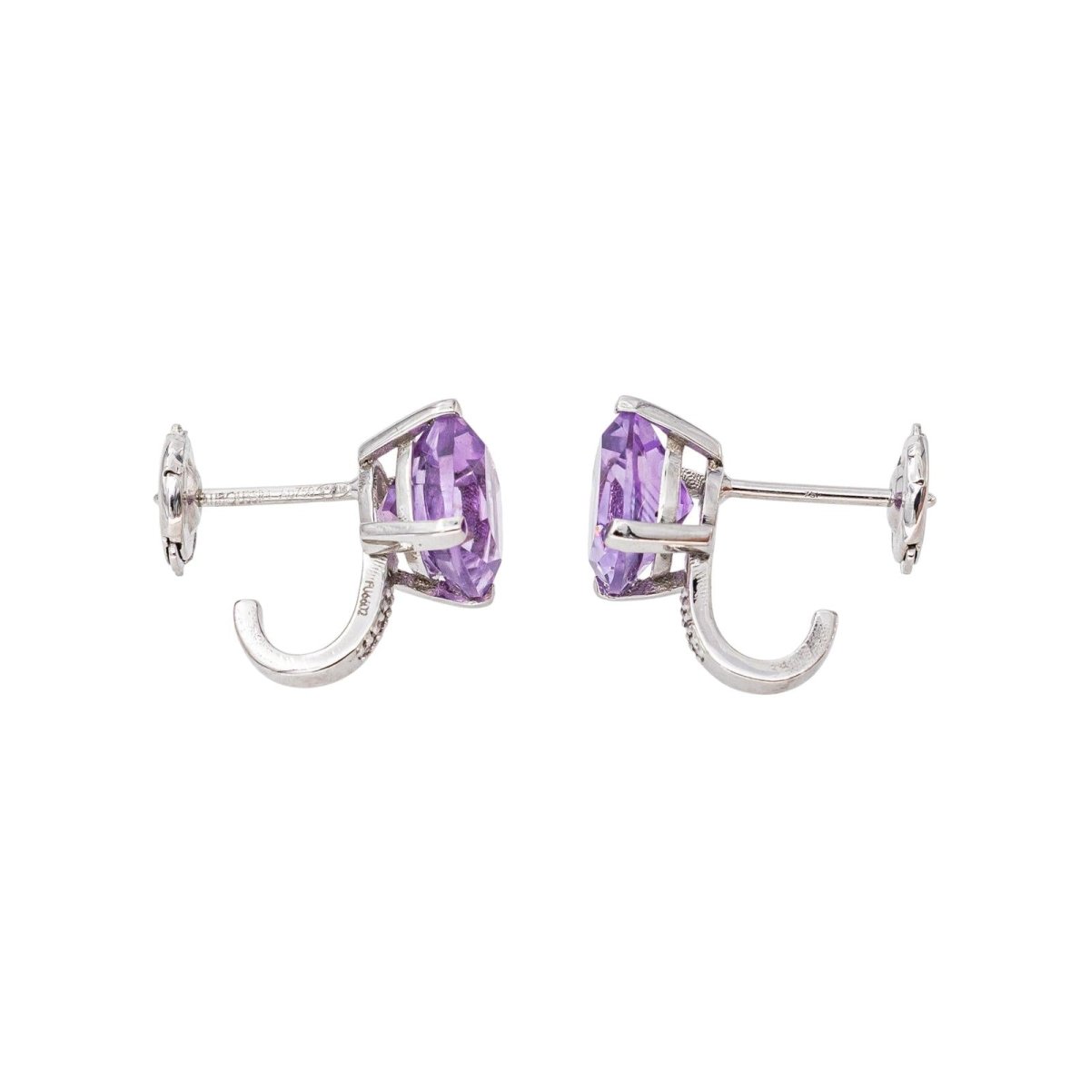 Mauboussin Boucles d'oreilles Petit visage d'amour Or blanc Améthyste - Castafiore