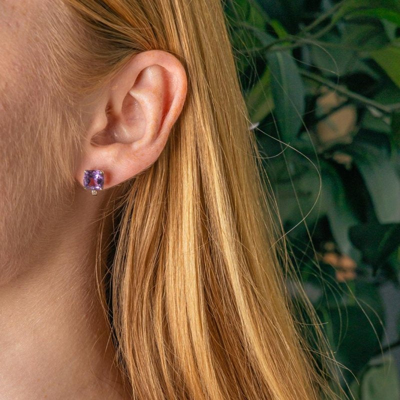 Mauboussin Boucles d'oreilles Petit visage d'amour Or blanc Améthyste - Castafiore