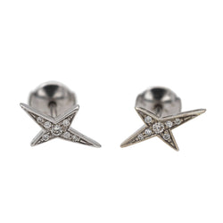 Mauboussin Boucles d'oreilles Puces French Valentine Or blanc Diamant - Castafiore