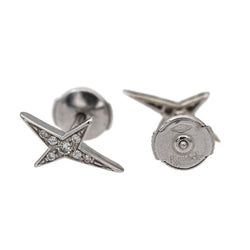 Mauboussin Boucles d'oreilles Puces French Valentine Or blanc Diamant - Castafiore