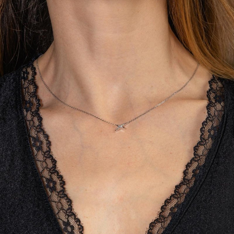 Mauboussin Collier French Valentine Or blanc Diamant - Castafiore