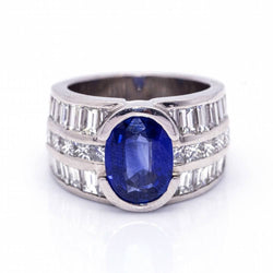 Bague CASHEMIRA en or blanc et saphir.