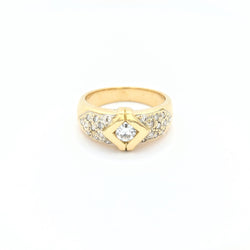 Yellow gold and diamond ring