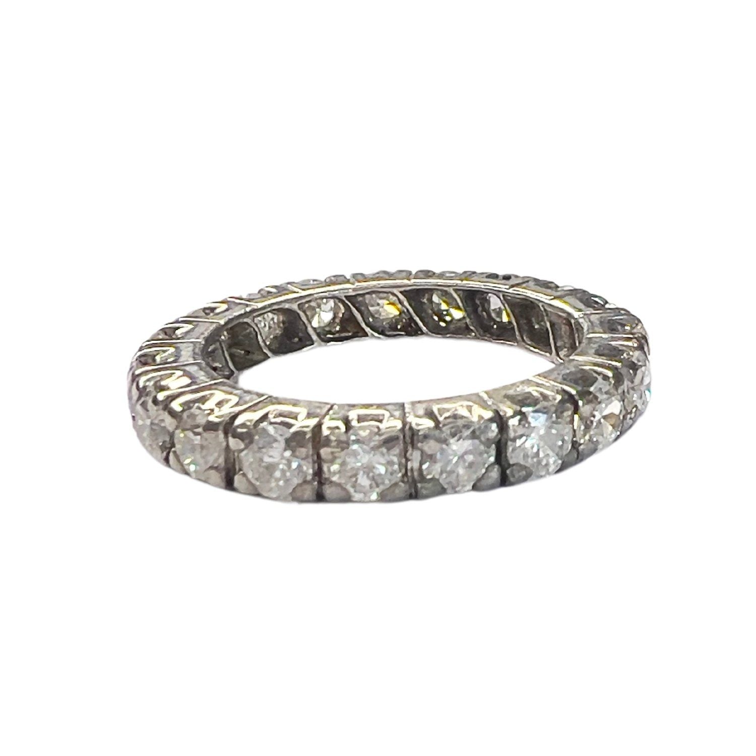 SORTIJA SIN FIN DISEÑO CLÁSICO ÉPOCA 1930-1935 de ORO 18 kts con DIAMANTES