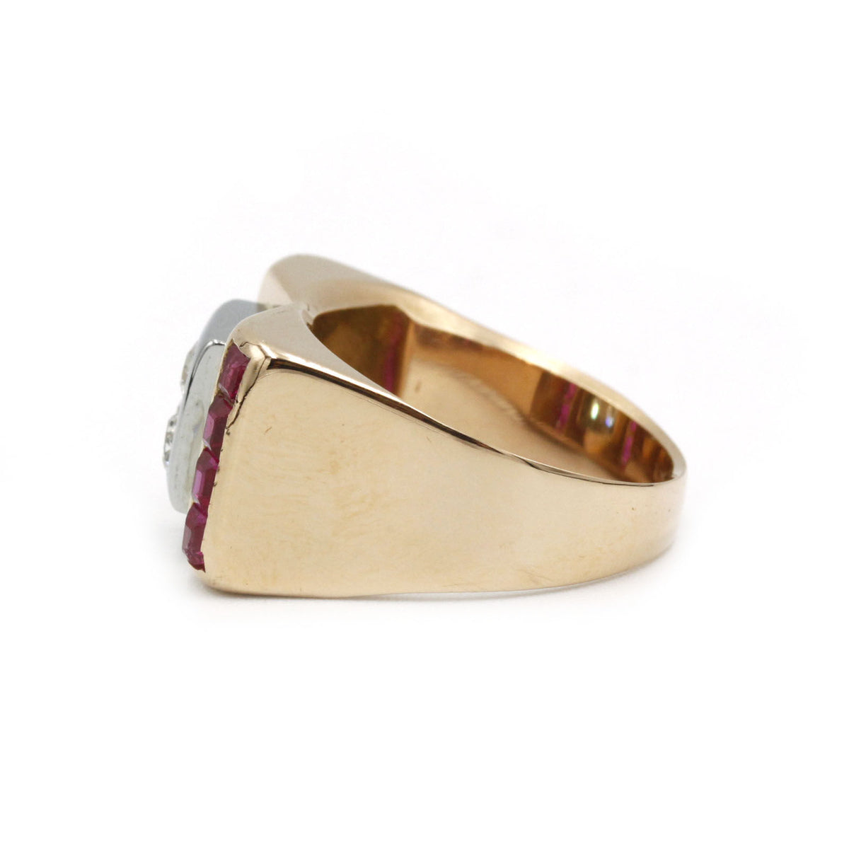 Bague TANK - Or, diamants et rubis