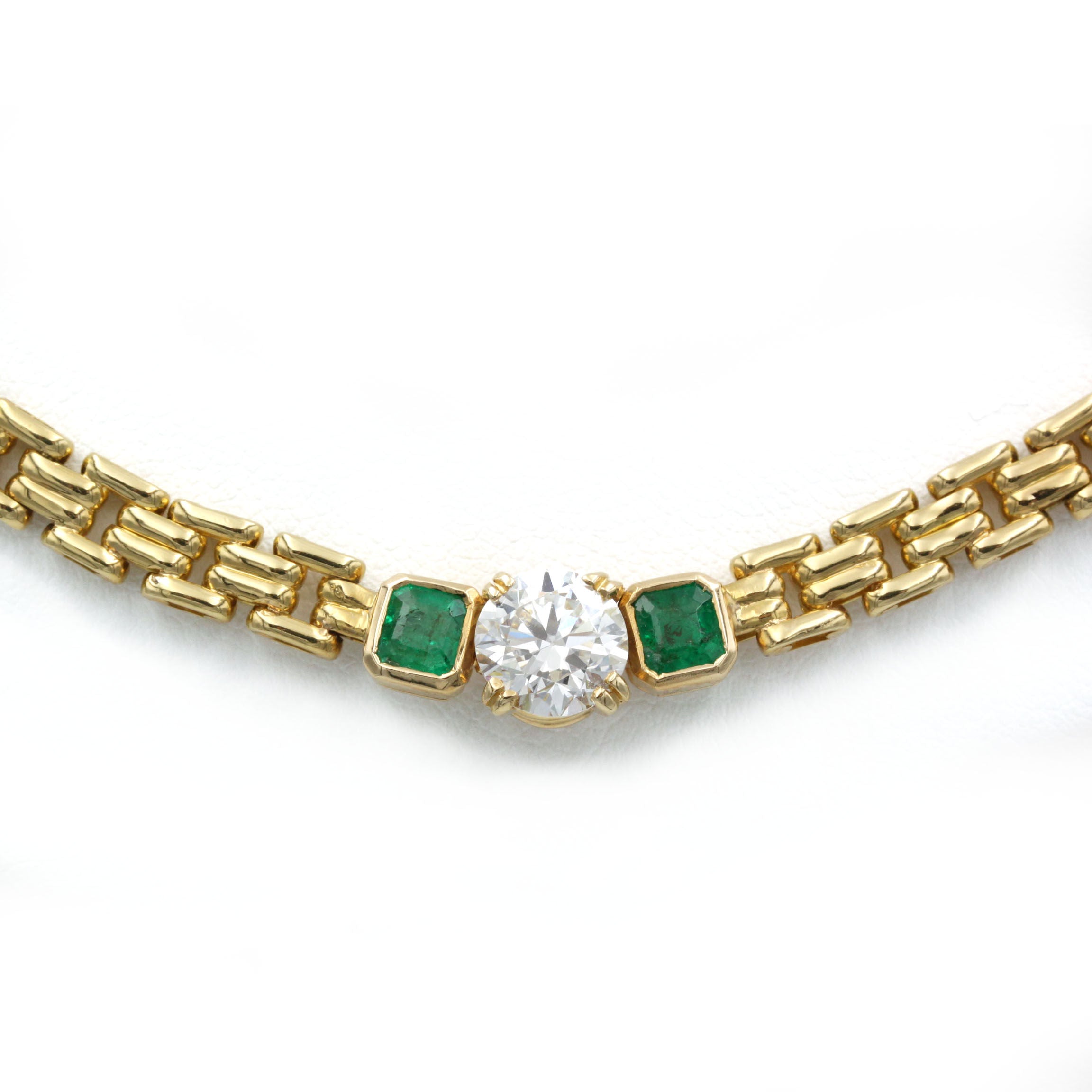 Collier Or, Diamant & Emeraudes - René KREISS