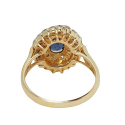 Bague Entourage en or jaune, saphir et diamants