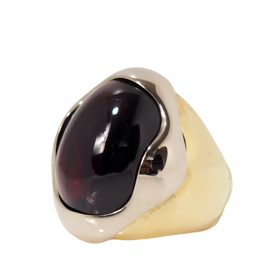 Bague en or bicolore et améthyste