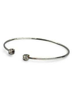 Bracelet Dinh Van "Le Cube" or blanc et diamants 0,24 ct