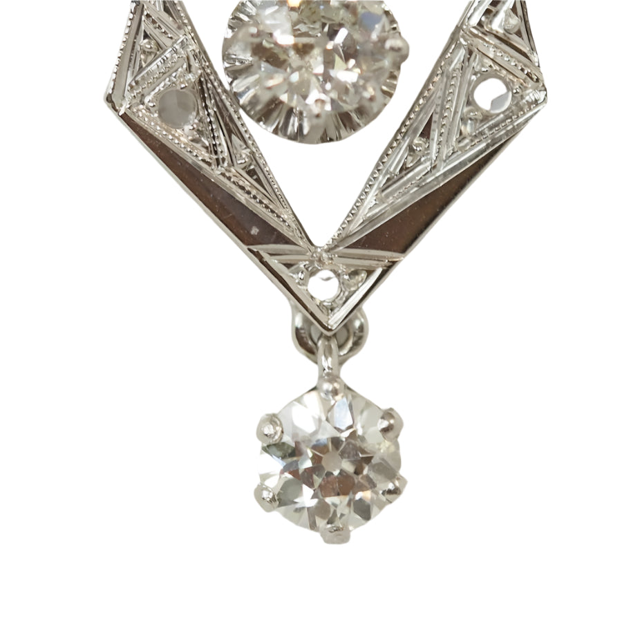 Collier Art déco en or platine et diamants