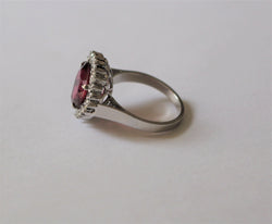 Bague rubellite et diamants