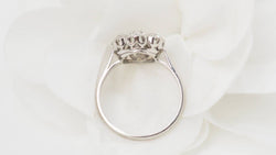 Fleur ring in platinum and diamonds 