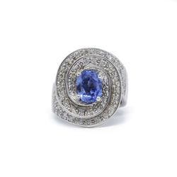 Bague - Or, Saphir Et Diamants