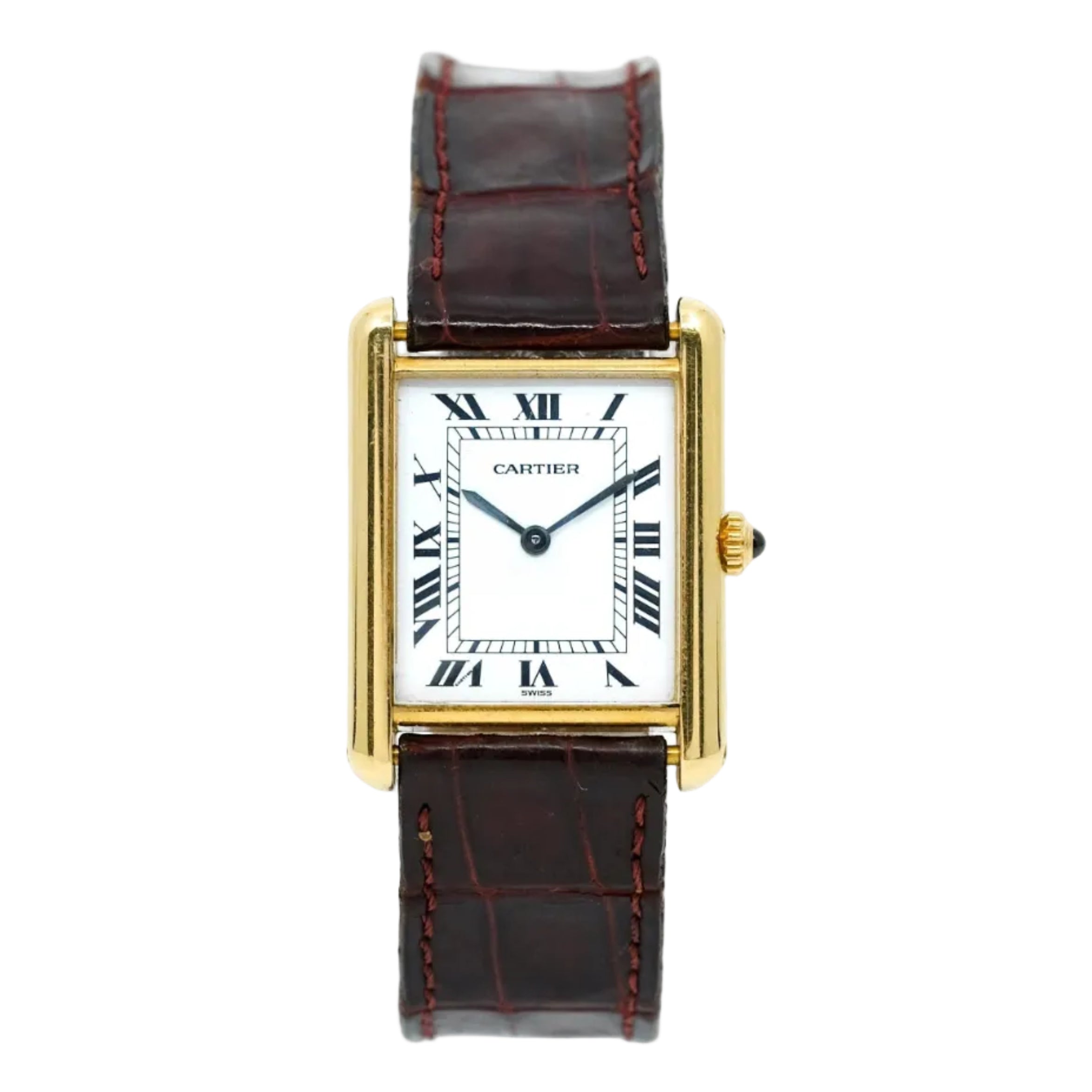 Montre CARTIER Tank Louis en or et saphir