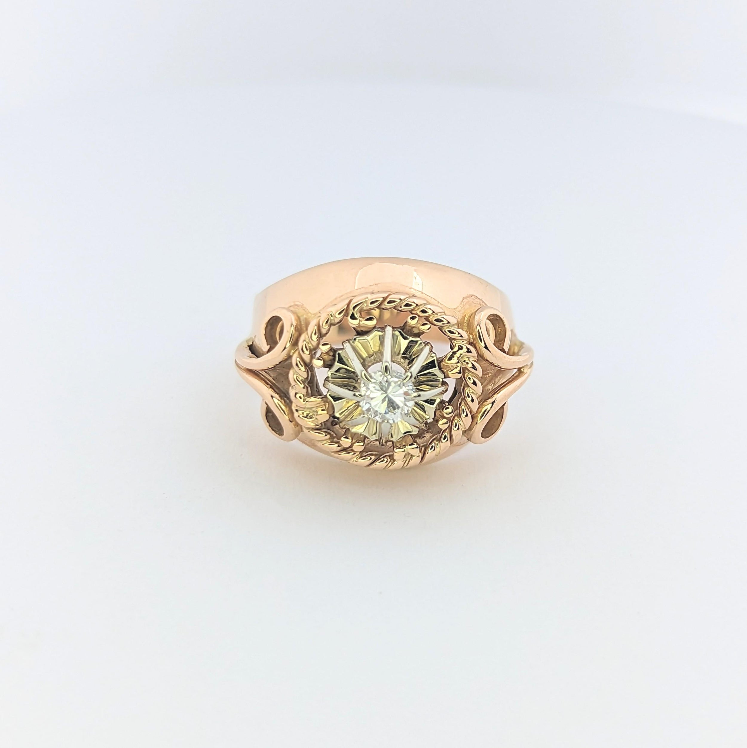 Bague en or rose et diamant