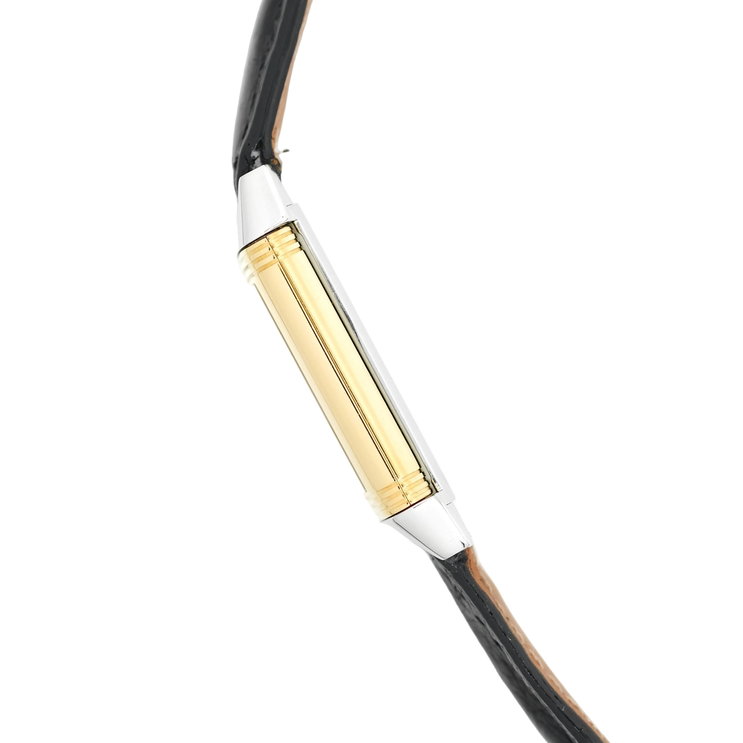 Montre JAEGER-LECOULTRE "Reverso" en or jaune, acier, cuir et quartz