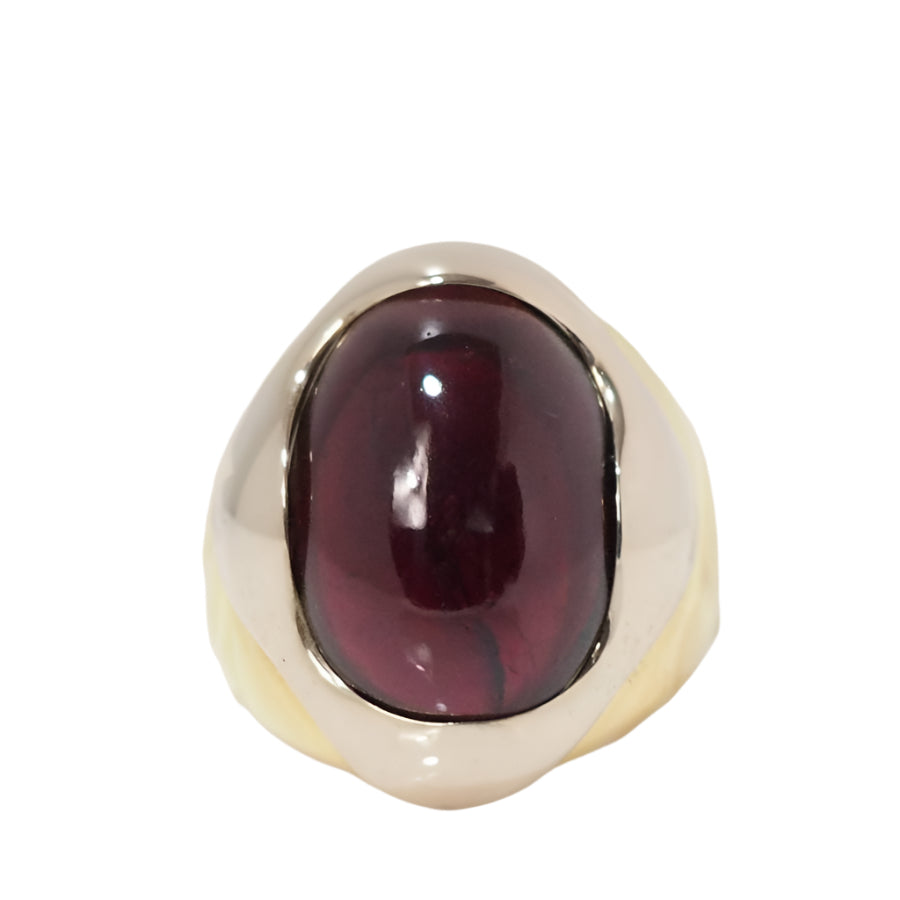 Bague en or bicolore et améthyste