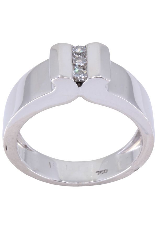 Bague trilogie diamants en or blanc